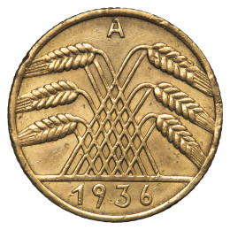 Nemčija (Weimarska republika): kovanec 10 Reichspfennig 1936 A