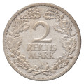 Nemčija (Weimarska republika): srebrni kovanec 2 Reichsmark 1925 G, srebro .500, 9,97 g (DE1088X003703) numizmatika kovanci