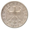 Nemčija (Weimarska republika): srebrni kovanec 2 Reichsmark 1925 G, srebro .500, 9,97 g (DE1088X003703) numizmatika kovanci