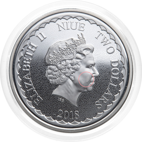 Niue: srebrnik Double Dragon BU 2 NZD 2018 1 oz .999 srebro, New Zealand Mint (NU0995X003755) numizmatika kovanci