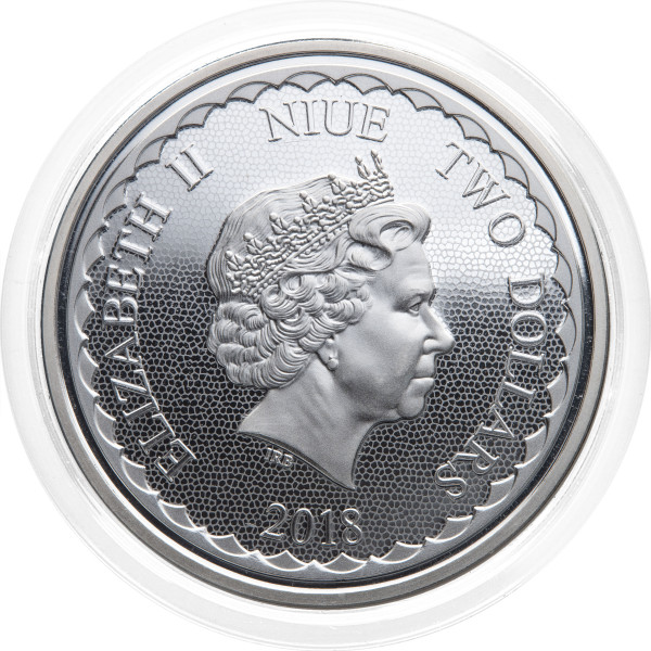 Niue: srebrnik Double Dragon BU 2 NZD 2018 1 oz .999 srebro, New Zealand Mint (NU0995X003755) numizmatika kovanci