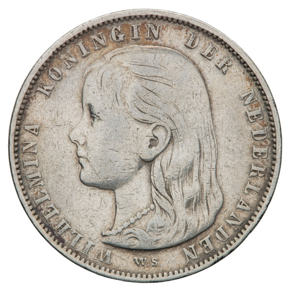 Nizozemska – Kraljevina: srebrnik 1 gulden 1892 Wilhelmina .945 srebro (NL1121X003390) numizmatika kovanci