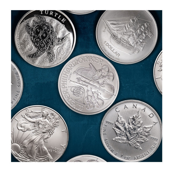 Srebrnik 1 oz ST .999 srebro – naključna izbira – naložbena kvaliteta (XX0000X002991) numizmatika kovanci