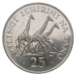  Tanzanija: 25 Shilingi 1974 - 25,18g .500 Ag