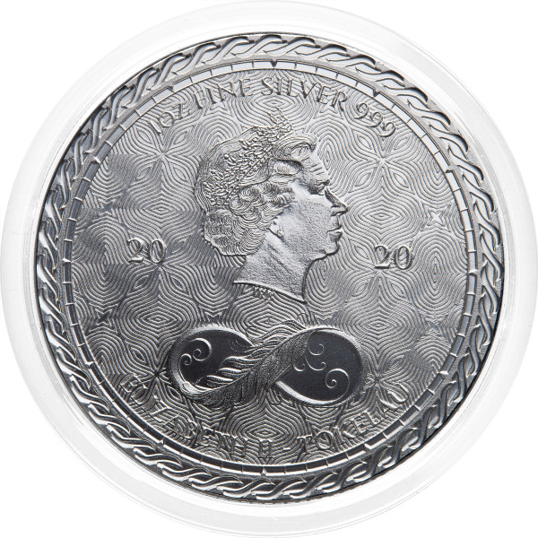 Tokelau: srebrnik Chronos BU 6 NZD 2020 1 oz .999 srebro, Pressburg Mint (TK0993X003758) numizmatika kovanci
