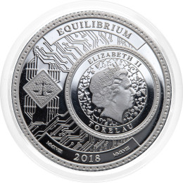 Tokelau: srebrnik Equilibrium BU 5 NZD 2018 1 oz .999 srebro, Pressburg Mint