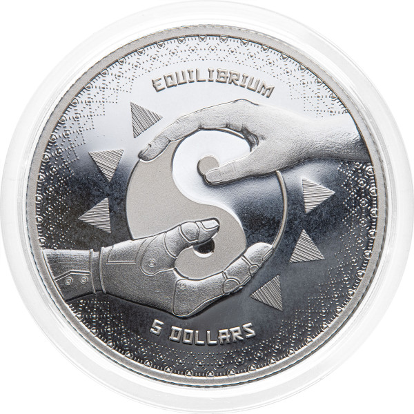 Tokelau: srebrnik Equilibrium BU 5 NZD 2020 1 oz .999 srebro, Pressburg Mint (TK0991X003756) numizmatika kovanci