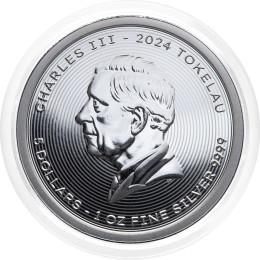 Tokelau: srebrnik Vivat Humanitas BU 5 Dollars 2024 1 oz .999 srebro, Pressburg Mint