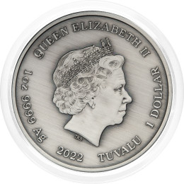 Tuvalu: srebrnik Gods of Olympus - Aphrodite Antiqued Finish 1 AUD 2022 1 oz .9999 srebro, Perth Mint