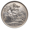 Velika Britanija: srebrni kovanec Crown 1889 – Kraljica Viktorija, Jubilejni portret, 925/1000 srebro, 28,24 g (UK1124X003771) numizmatika kovanci