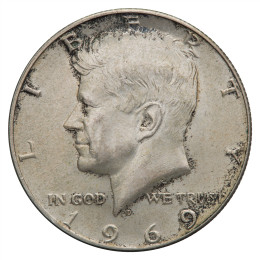 Združene države Amerike: Half Dollar 1969 D - 11,45 g .400 Ag - Kennedy