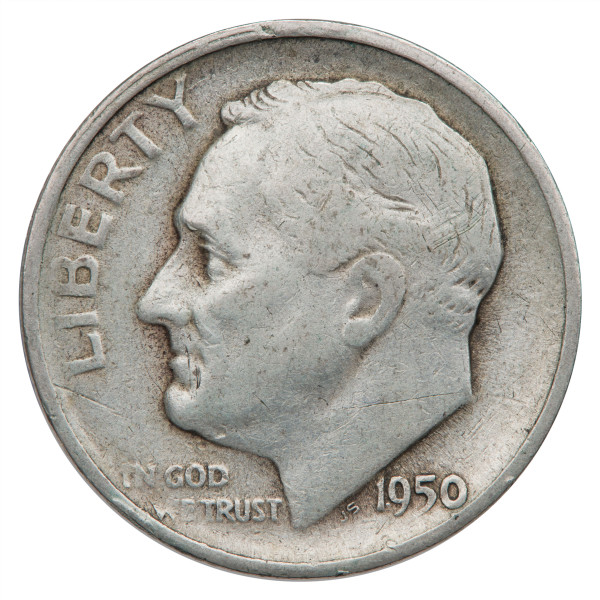 Združene države Amerike: ONE DIME 1950 S - 0.900 Ag - Roosevelt Dime (US1063X003173) numizmatika kovanci