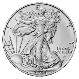 Združene države Amerike: srebrnik American Eagle (Ameriški orel) 1 USD 2026 1 oz .999 srebro, United States Mint