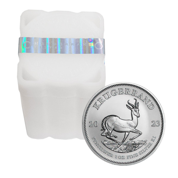 Južna Afrika: lot 25 srebrnikov Krugerrand 1 Rand ST 2023 1 oz .999 srebro, South African Mint (ZA0990X002447T) numizmatika kovanci