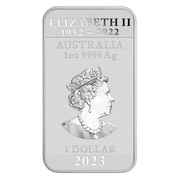 Avstralija: 1 AUD 2023 - 1 oz .9999 Ag ST - Rectangular Dragon (AU990X002473) numizmatika kovanci