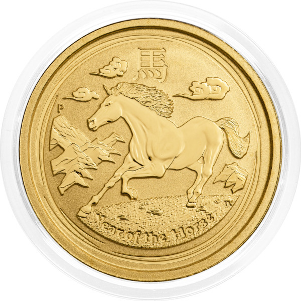Avstralija: zlatnik Lunar II – Horse (Konj) BU 15 AUD 2014 1/10 oz .9999 zlato, Perth Mint (AU0999X003493) numizmatika kovanci