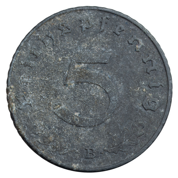 Nemčija - Tretji Rajh: 5 Reichspfennig 1941 B (DE1072X002623) numizmatika kovanci