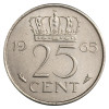 Nizozemska - Kraljevina: 25 Cents 1964 | Juliana (NL1049X002630) numizmatika kovanci