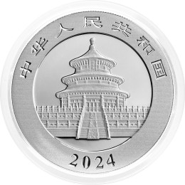 Kitajska (Ljudska republika): srebrnik Panda 10 Yuan BU 2024 30 g .999 srebro, China Gold Coin Incorporation