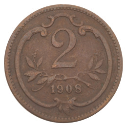 Avstro-Ogrska: 2 Vinarja / Heller 1908 | Franz Joseph I