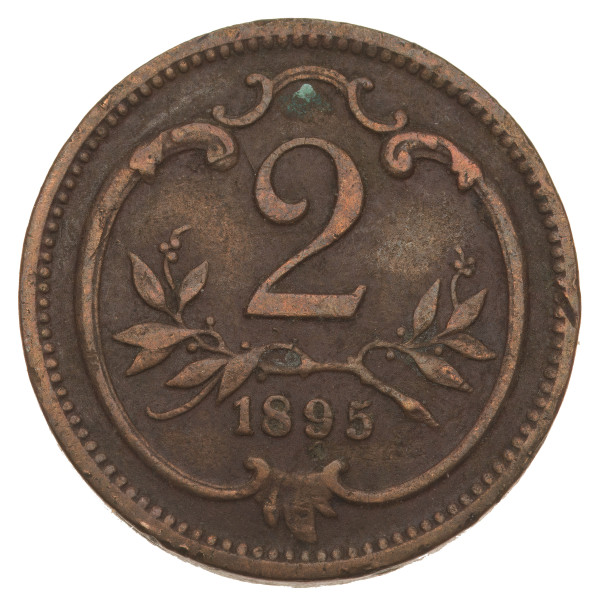 Avstro-Ogrska: 2 Vinarja / Heller 1895 | Franz Joseph I (AT1118X002737) numizmatika kovanci