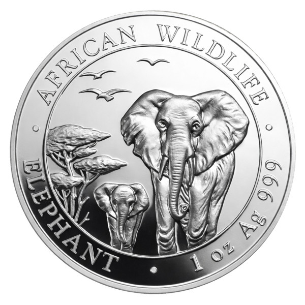 Odkup Somalija 100 shillings 2015 1 oz srebro (.999) – ST – Somalijski slon (OD2015X00009) numizmatika kovanci