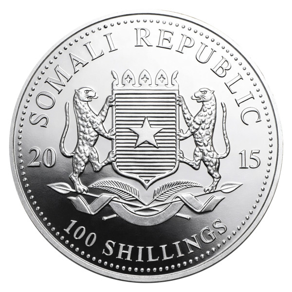 Odkup Somalija 100 shillings 2015 1 oz srebro (.999) – ST – Somalijski slon (OD2015X00009) numizmatika kovanci